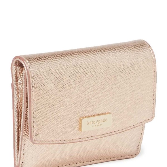 💎NWT💎Kate Spade🎉HP🎉compact Rose Gold Wallet - Picture 4 of 8